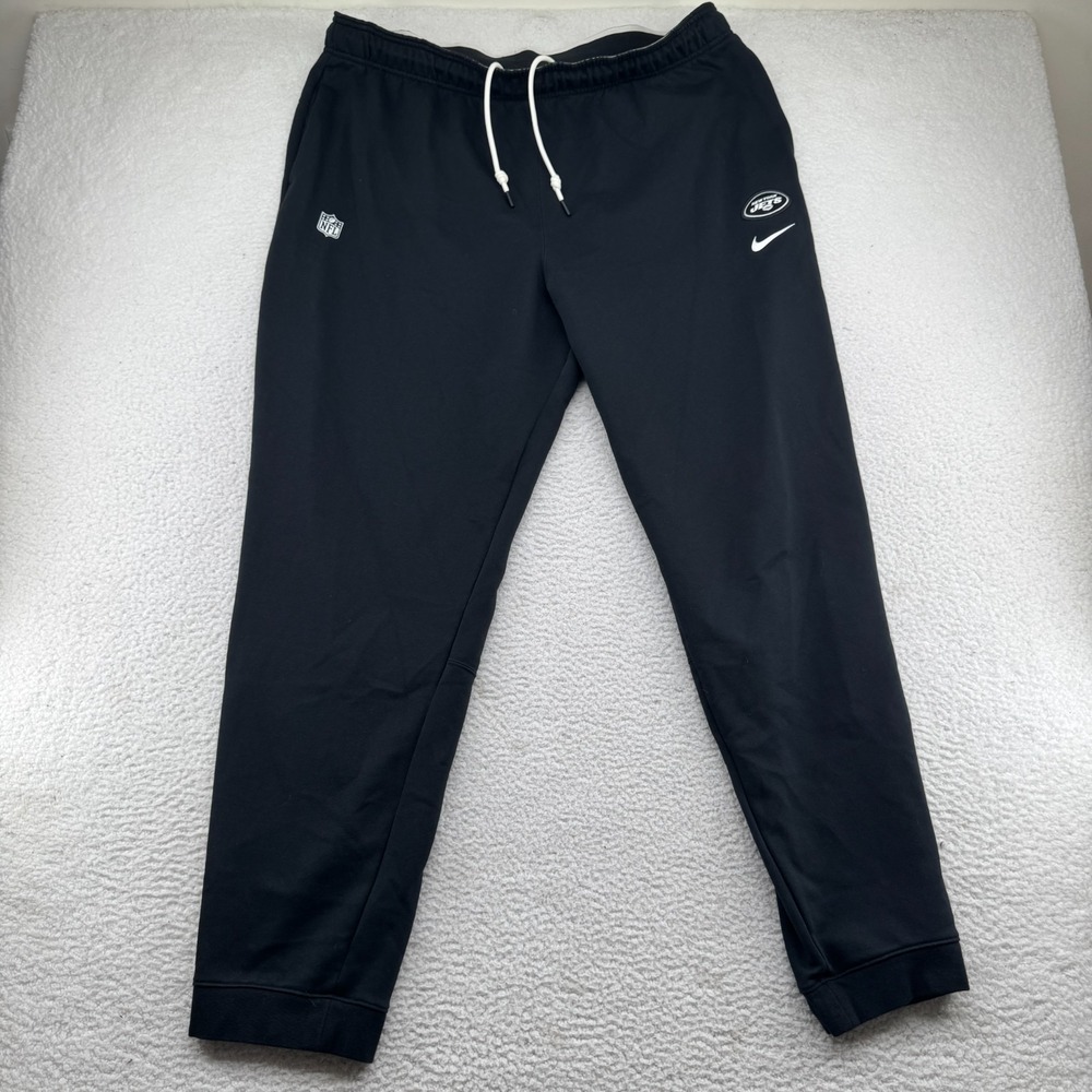 Nike On Field New York Jets Joggers Mens 2XL Black Dri-Fit Stretch NFL Tapered